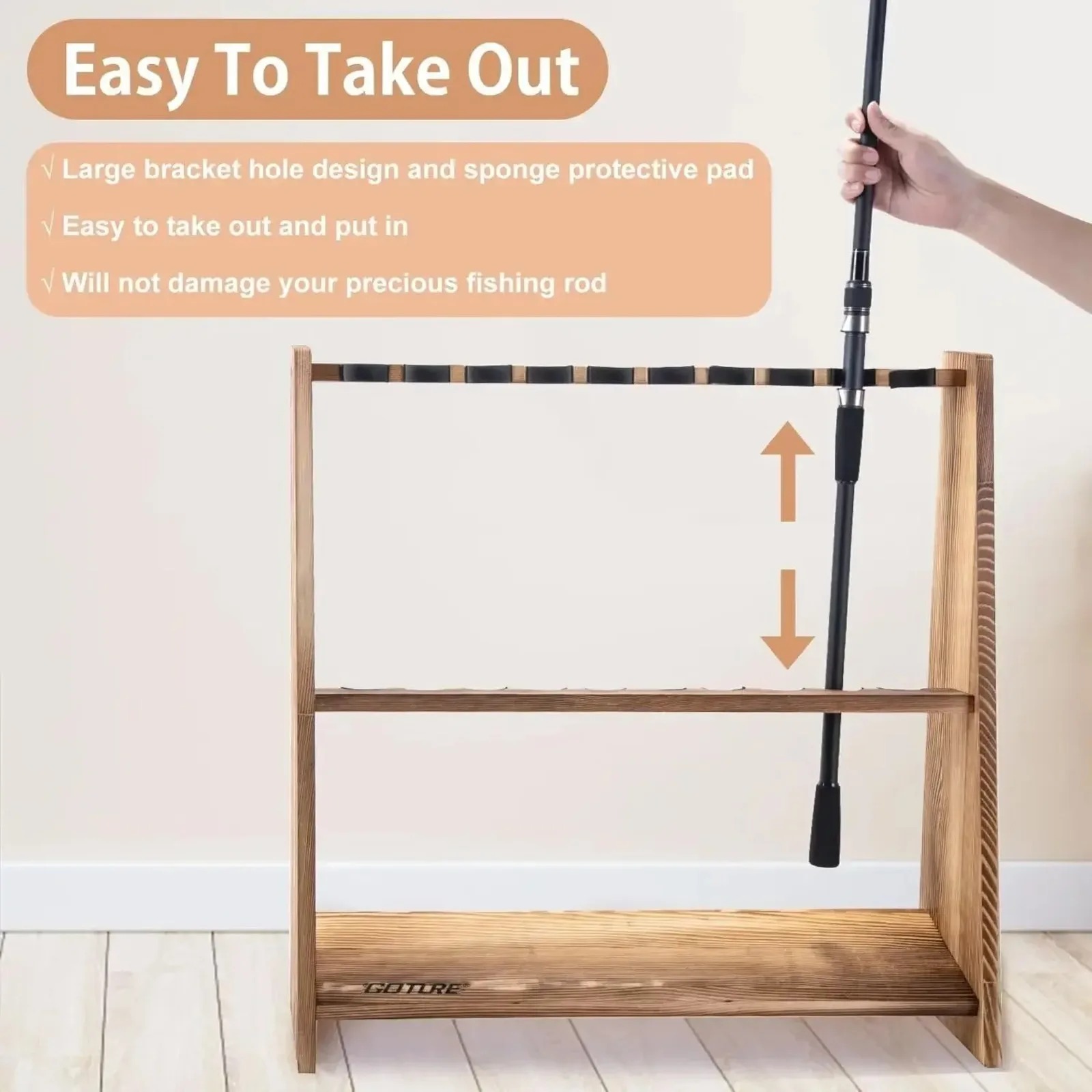 고투어 10슬롯 탄화소나무 낚싯대 플로어 랙 간편 조립 - Fishing Rod Rack 리뷰 및 가격