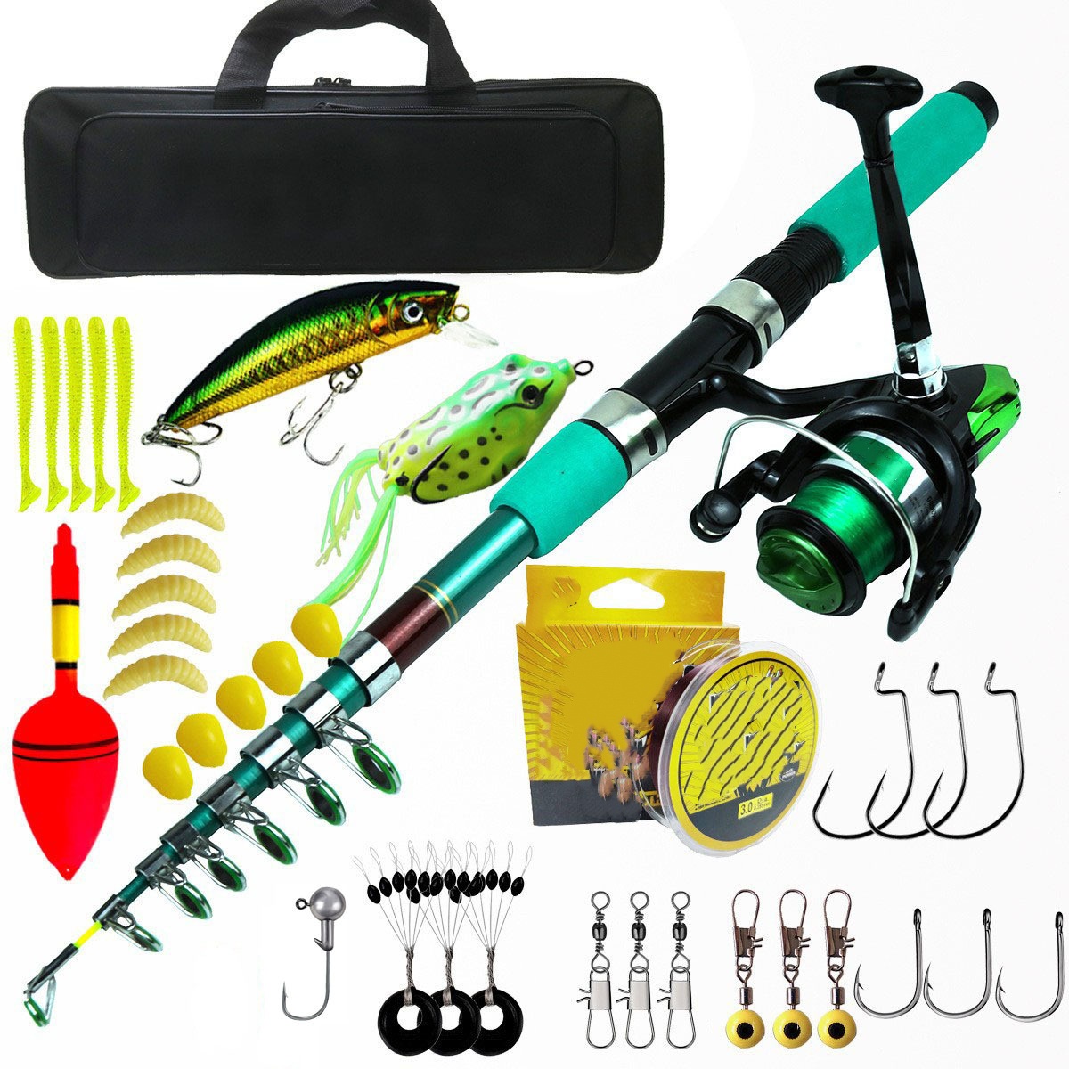 휴대용 초경량 잉어 텔레스코픽 스피닝 낚싯대 릴 콤보  - Fishing Rod Combo 리뷰 및 가격